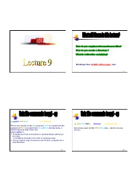 CS101 Lecture 9