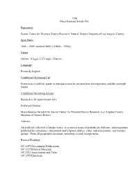 GC 1346 Miscellaneous Serials File