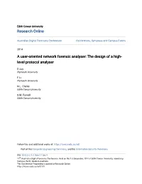 A User-Oriented Network Forensic Analyser: the Design of a High- Level Protocol Analyser