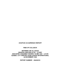 Aviation Occurrence Report Risk of Collision Between