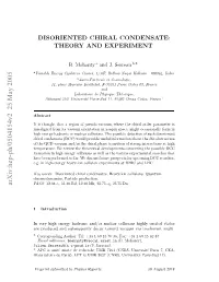 Disoriented Chiral Condensate: Theory and Experiment