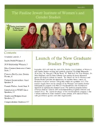Launch of the New Graduate Studies Program