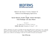 Network and Device Forensic Analysis of Android Social-Messaging Applications