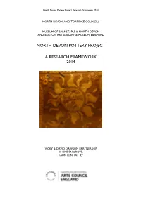 North Devon Pottery Project a Research Framework 2014