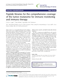 Peptide Libraries for the Comprehensive Coverage of The