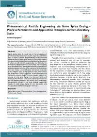 Pharmaceutical Particle Engineering Via