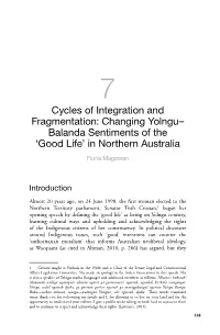 Changing Yolngu–Balanda Sentiments Of