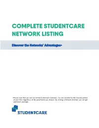 Complete Studentcare Network Listing