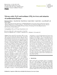Nitrous Oxide (N2O) and Methane (CH4) in Rivers and Estuaries of Northwestern Borneo