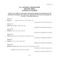 The Proposed New Syllabus of History for the B