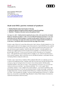 Audi and EKS: Points Instead of Podium
