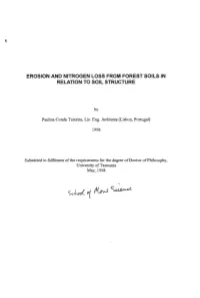 Erosion and Nitrogen Loss from Forest Soils in Relation to Soil Structure