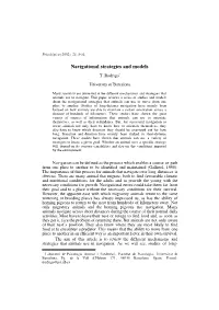 Navigational Strategies and Models T