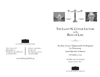 The Lloyd N. Cutler Lecture Rule Of