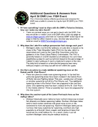Additional Questions-And-Answers from April 30 DNR Live: FISH Event