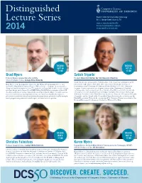 Distinguished Lecture Series Bahen Centre for Information Technology, Rm 1180, 11:00 A.M