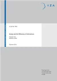 Gossip and the Efficiency of Interactions