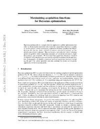 Maximizing Acquisition Functions for Bayesian Optimization