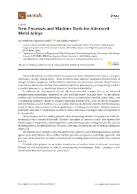 New Processes and Machine Tools for Advanced Metal Alloys