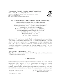 On Commutative Ekfn-Ring with Ascending Chain Condition on Annihilators