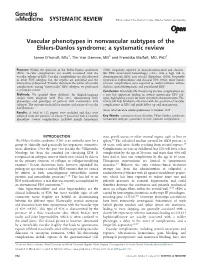 Vascular Phenotypes in Nonvascular Subtypes of the Ehlers-Danlos Syndrome: a Systematic Review