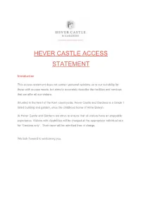 Hever Castle Access Statement