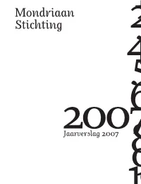M Ondriaan Stichting Jaarverslag 2007