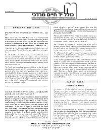 Parshah Insights Table Talk לעילוי