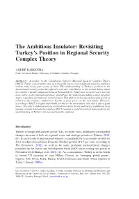 Revisiting Turkey's Position in Regional Security Complex Theory