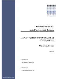 Sound Modeling and Prediction Report