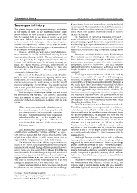 Telescopes in History E N C Y CLOPEDIA of a STRONOMY and a STROPHYSICS