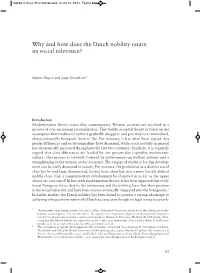 Why and How Does the Dutch Nobility Retain Its Social Relevance?