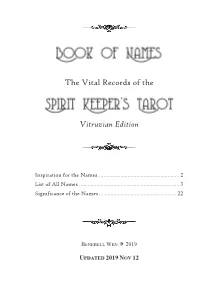 Book of Names Could Account for Each and Every Named Deck