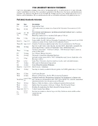 FISK UNIVERSITY MISSION STATEMENT: Fall 2021 Academic Calendar