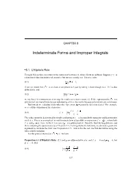 Indeterminate Forms and Improper Integrals