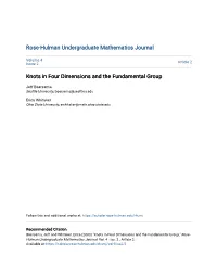 Knots in Four Dimensions and the Fundamental Group