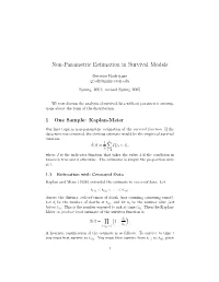 Non-Parametric Estimation in Survival Models