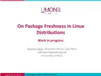 On Package Freshness in Linux Distributions Work in Progress