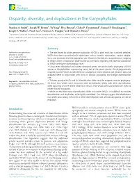 Disparity, Diversity, and Duplications in the Caryophyllales