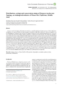 Distribution, Ecology and Conservation Status of Dionysia Involucrata Zaprjag., an Endangered Endemic of Hissar Mts (Tajikistan, Middle Asia)