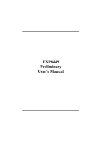 EXP8449 Preliminary User's Manual