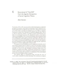 From the Agentic Perspective of Social Cognitive Theory