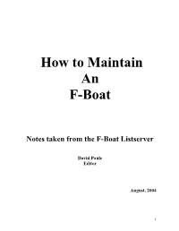 How to Maintain an F-Boat