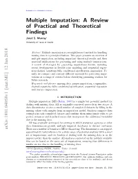 Multiple Imputation: a Review of Practical and Theoretical Findings Jared S