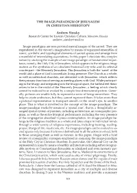 The Image-Paradigm of Jerusalem in Christian Hierotopy