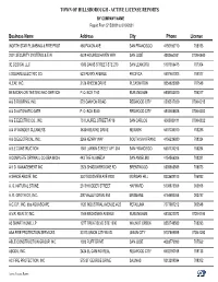 ACTIVE LICENSE REPORTS by COMPANY NAME Report from 5/15/2021To 8/10/2021