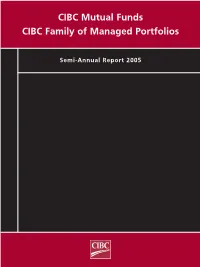 CIBC Mutual Funds CIBC Family of Managed Portfolios