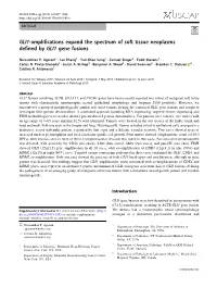 GLI1-Ampliﬁcations Expand the Spectrum of Soft Tissue Neoplasms Deﬁned by GLI1 Gene Fusions