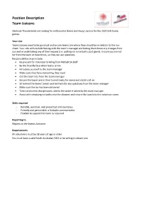Position Description Team Liaisons