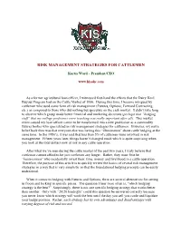 Risk Management Strategies for Cattlemen
